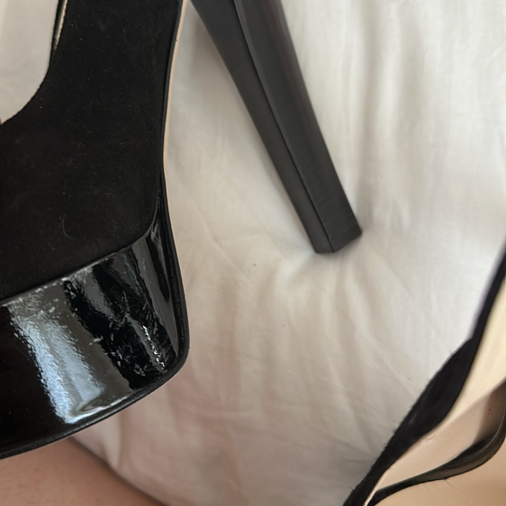 Giuseppe Zanotti Black Platform Slingback Heels - Picture 8 of 9